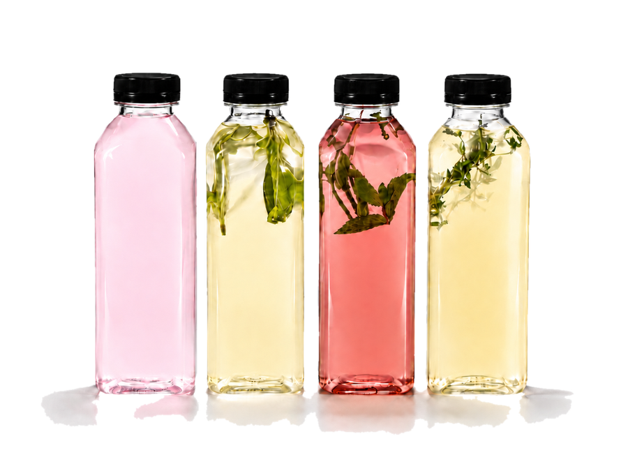 Four bottles of Amalfi Coast Limonata infused with fresh herbs
